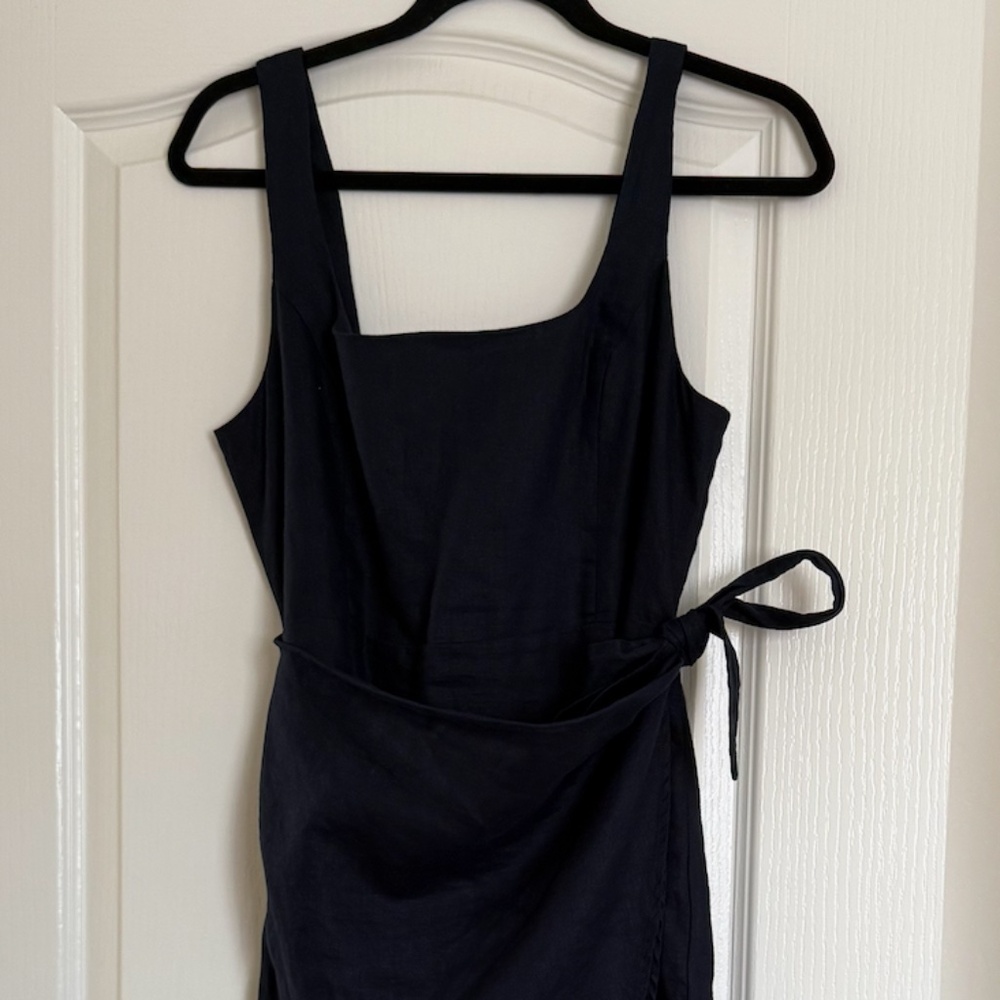 Wilfred Denim Midi Wrap Dress